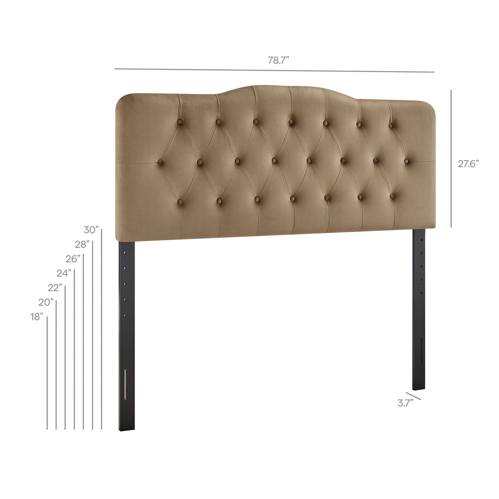 Annabel Stain-Resistant Performance Velvet King Headboard - Taupe