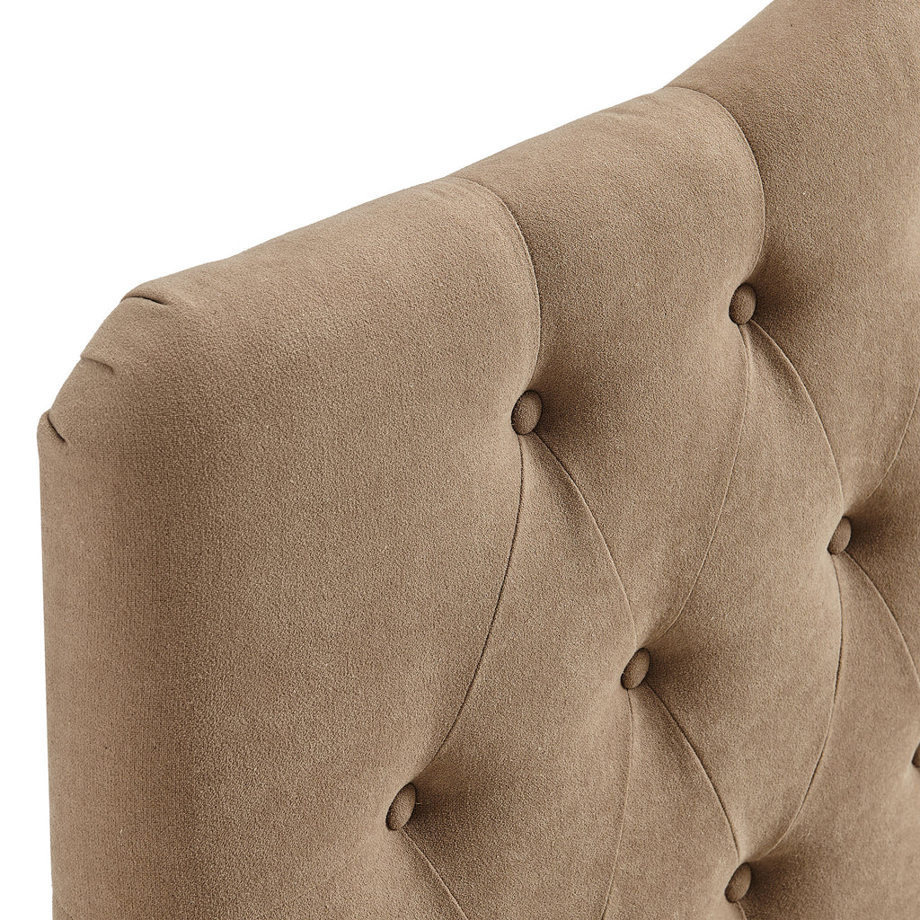 Annabel Premium Linen Blend King Headboard - Almond