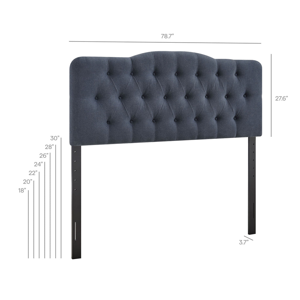 Annabel Premium Linen Blend King Headboard - Denim