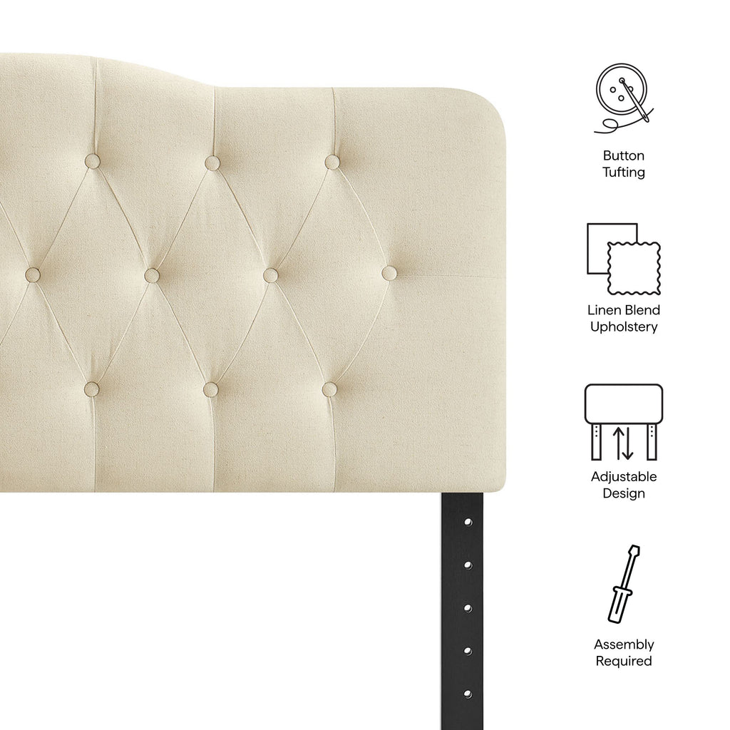 Annabel Premium Linen Blend King Headboard