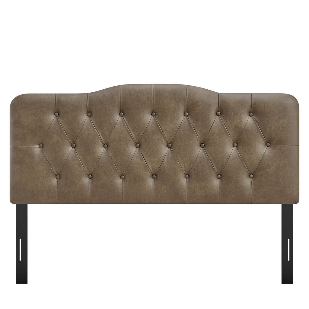 Annabel Vegan Leather King Headboard - Mushroom