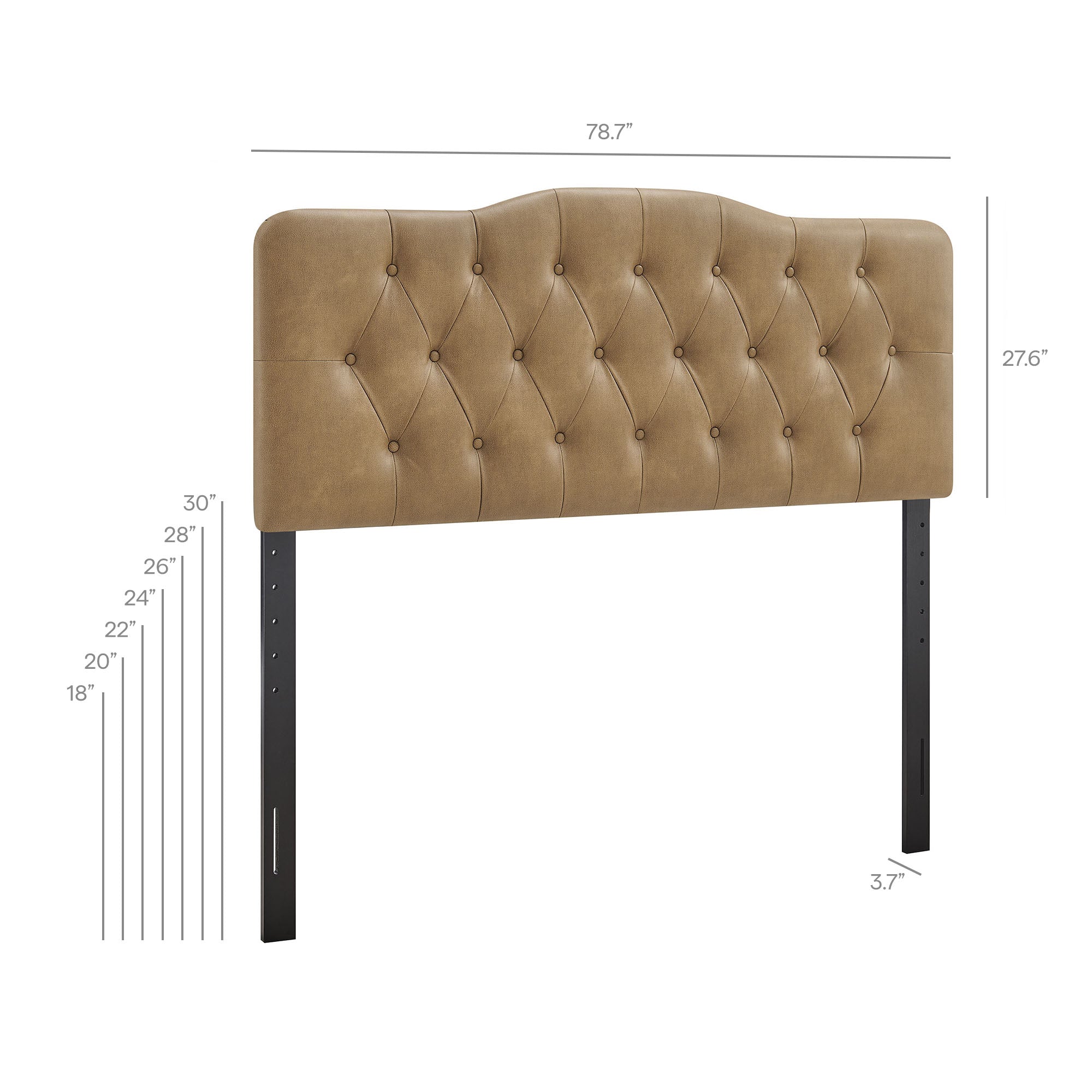 Annabel Vegan Leather King Headboard - Toast