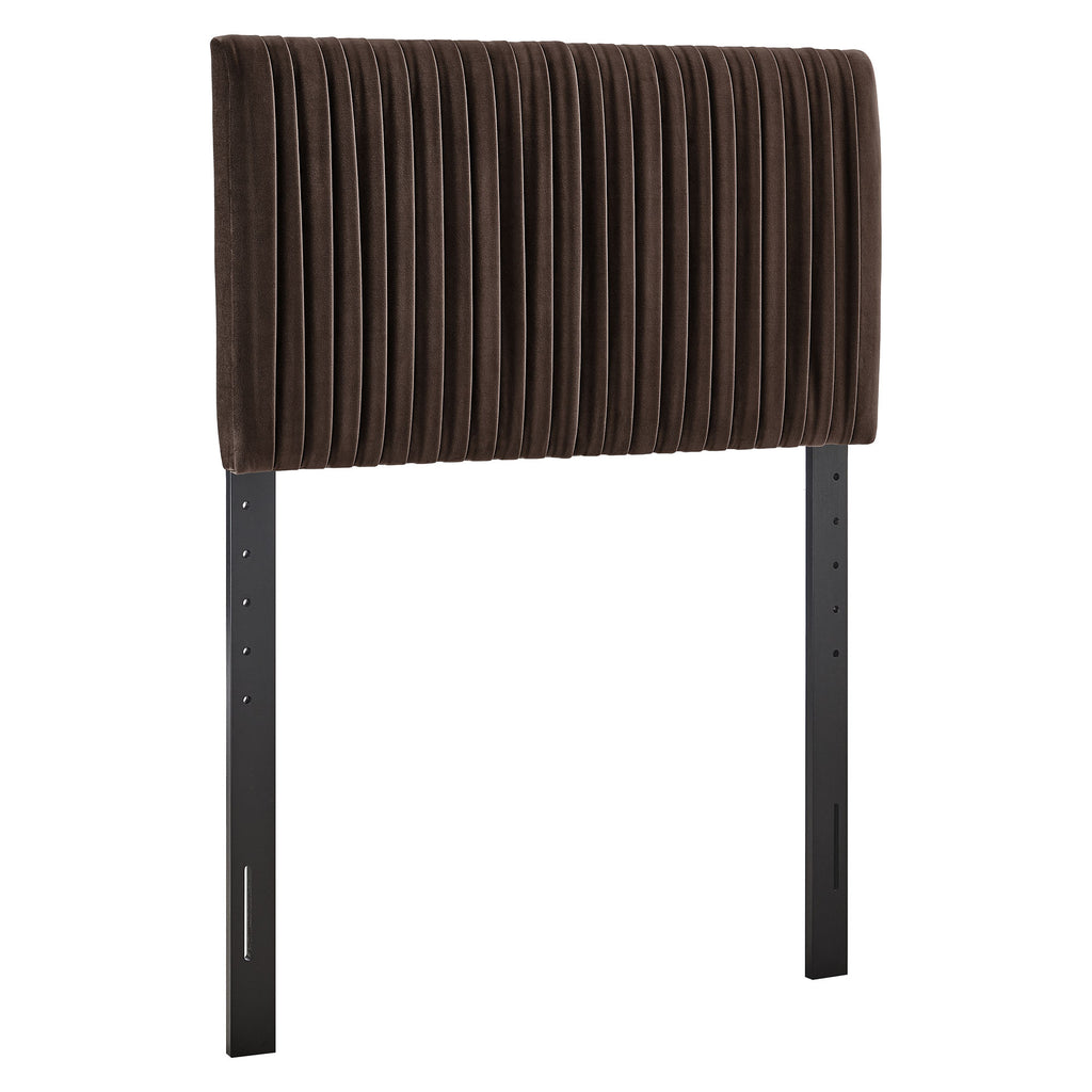 Eloise Stain-Resistant Performance Velvet Twin Headboard - Chocolate Brown