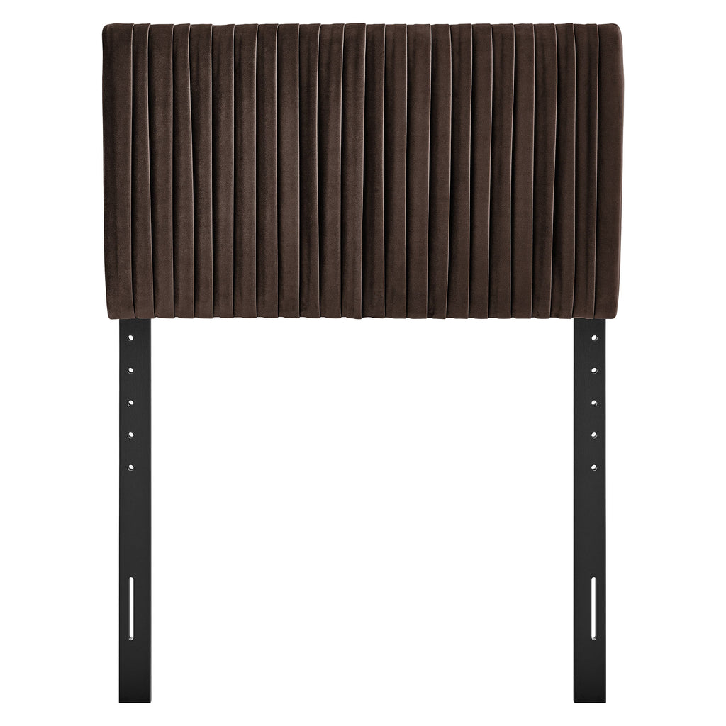 Eloise Stain-Resistant Performance Velvet Twin Headboard - Chocolate Brown