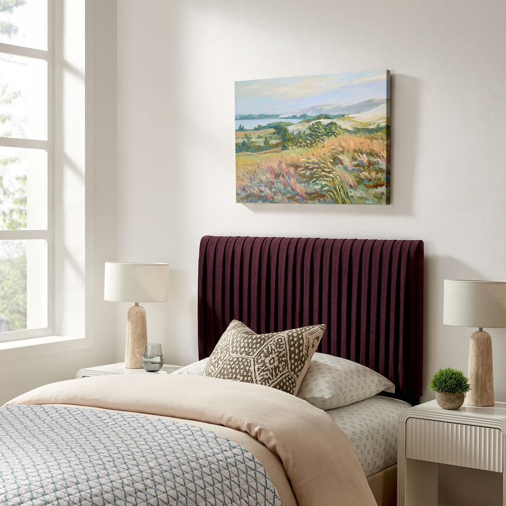 Eloise Stain-Resistant Performance Velvet Twin Headboard - Mulberry
