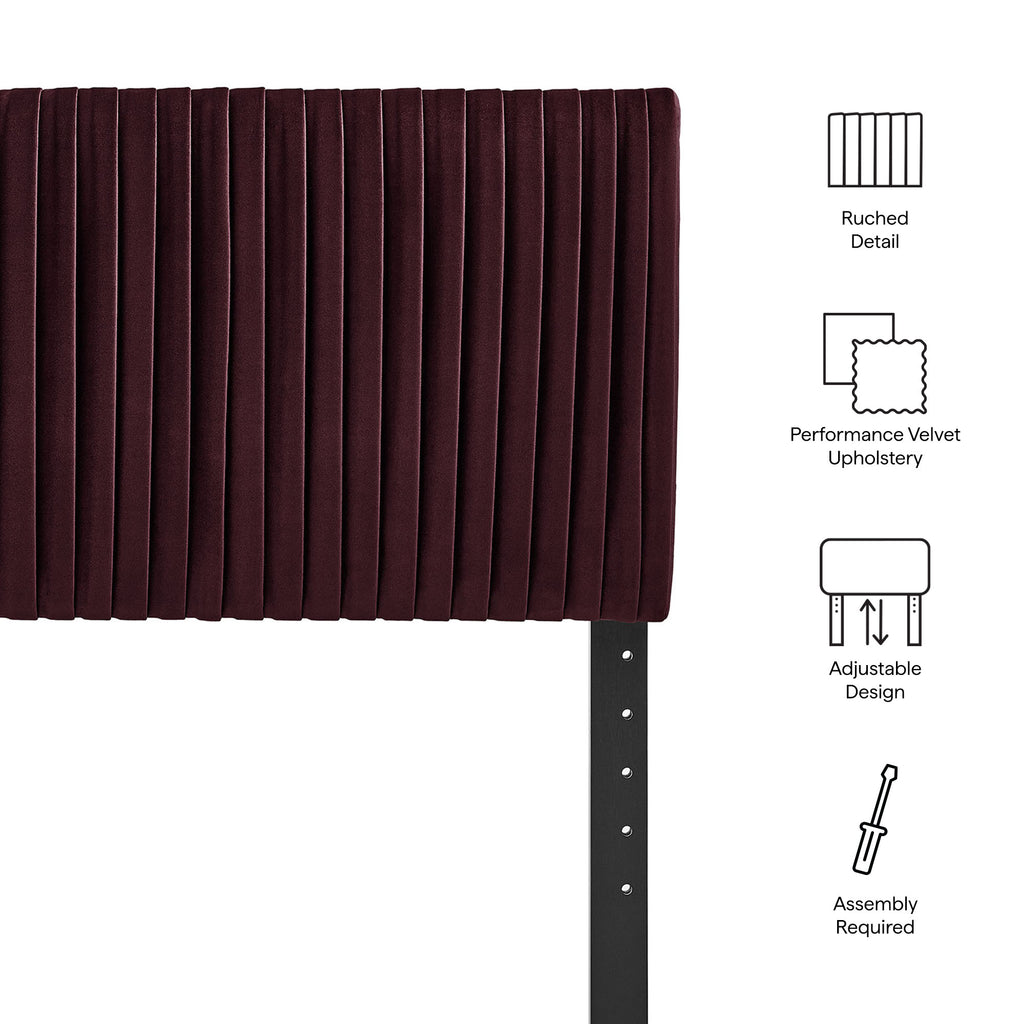 Eloise Stain-Resistant Performance Velvet Twin Headboard - Mulberry
