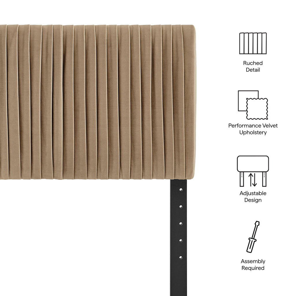 Eloise Stain-Resistant Performance Velvet Twin Headboard - Taupe