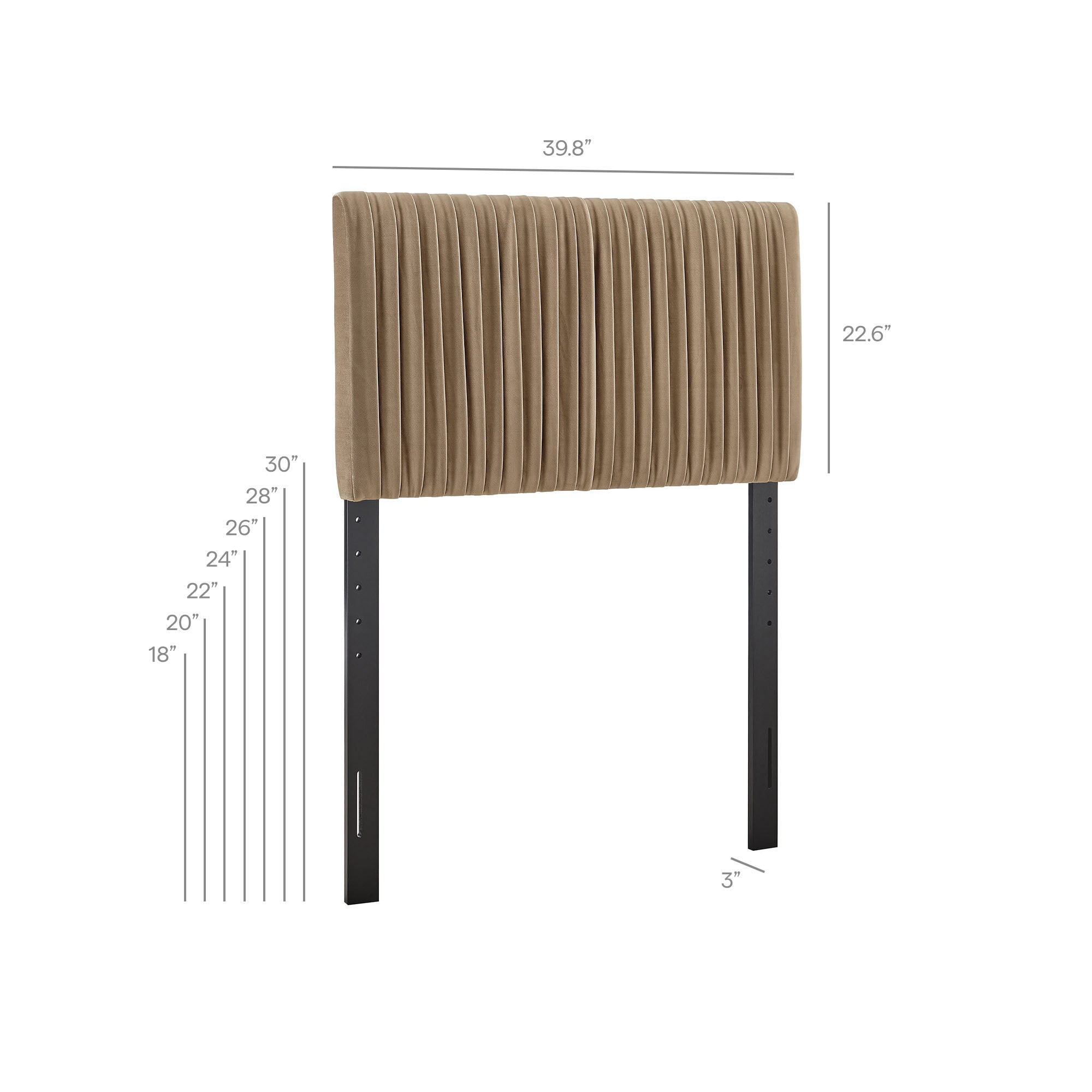 Eloise Stain-Resistant Performance Velvet Twin Headboard - Taupe