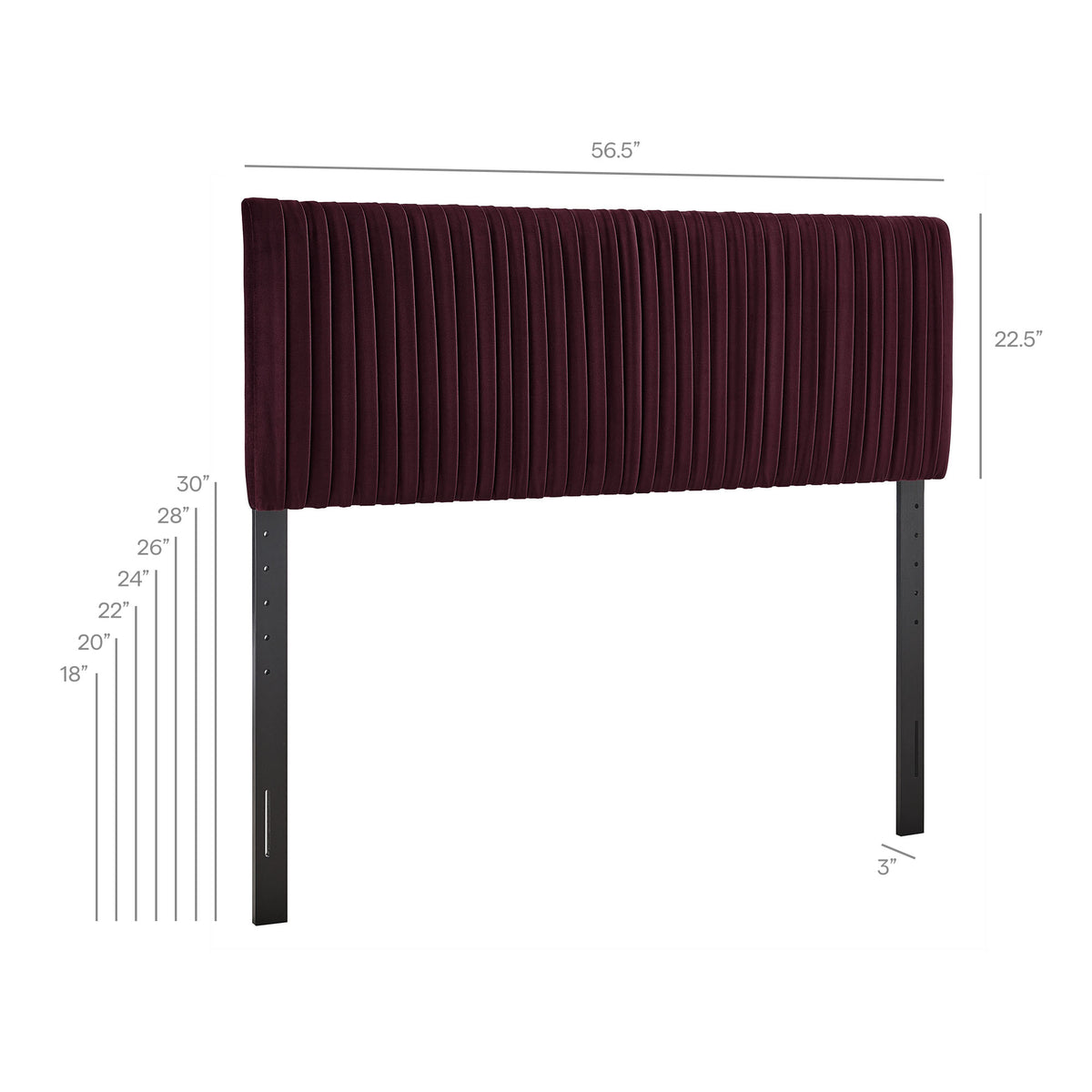 Eloise Stain-Resistant Performance Velvet Full Headboard - Mulberry