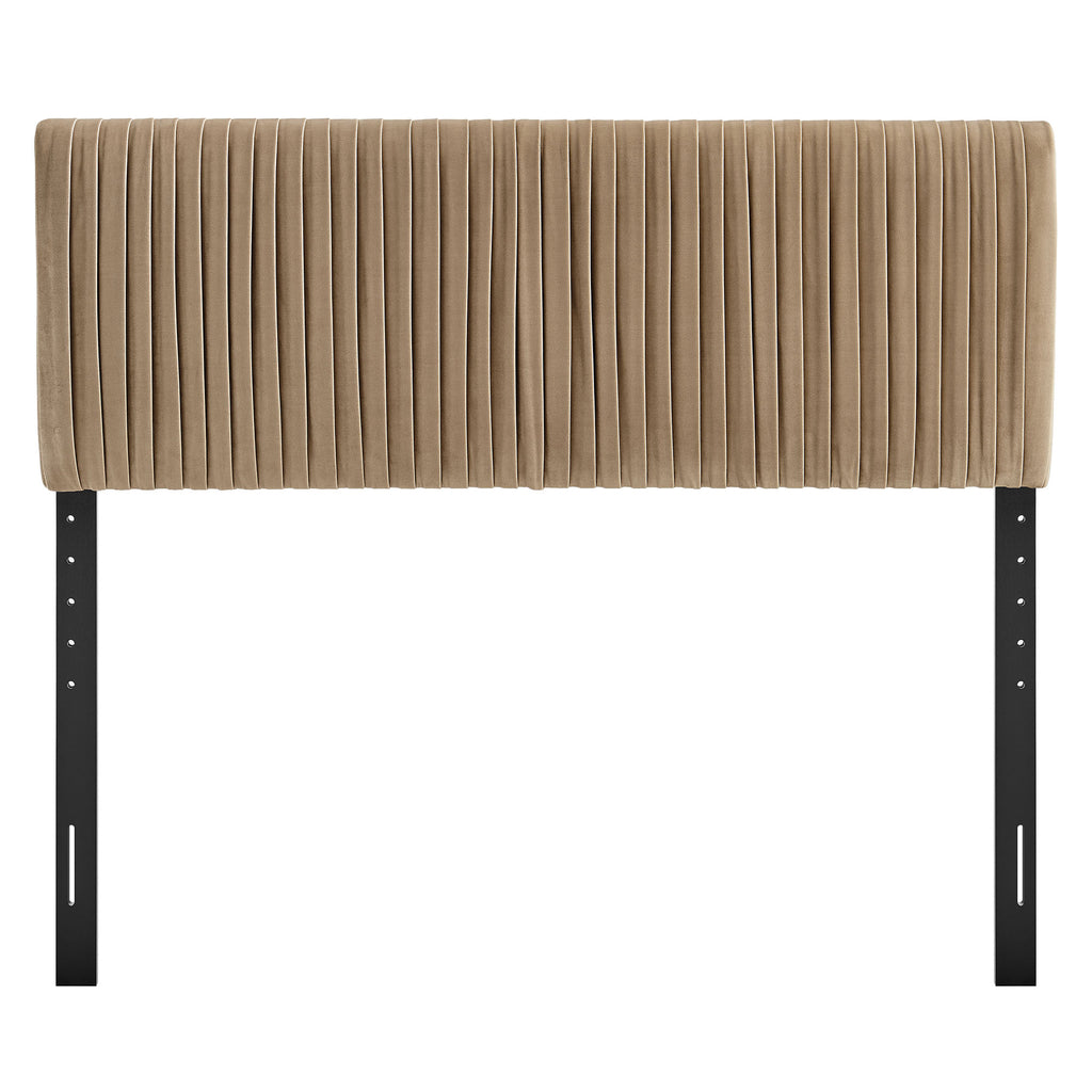 Eloise Stain-Resistant Performance Velvet Queen Headboard - Taupe