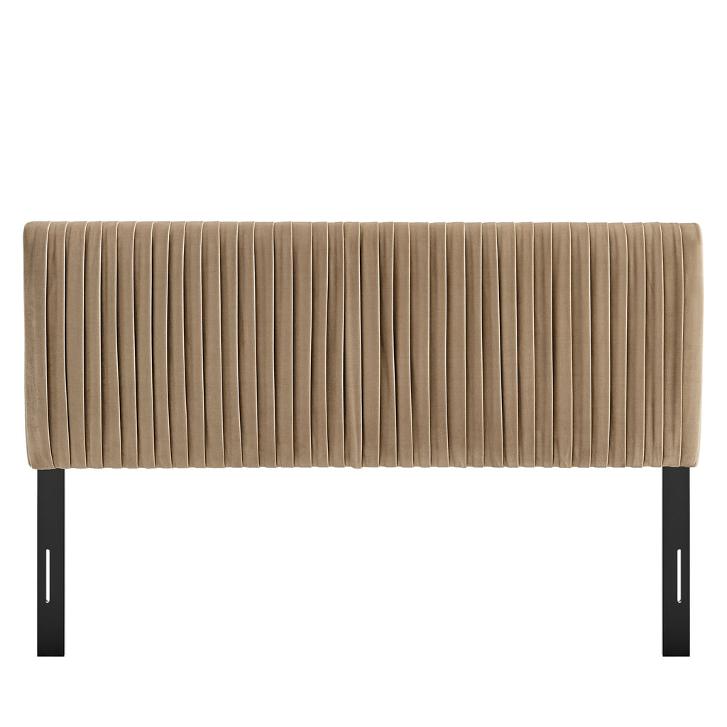 Eloise Stain-Resistant Performance Velvet Queen Headboard - Taupe