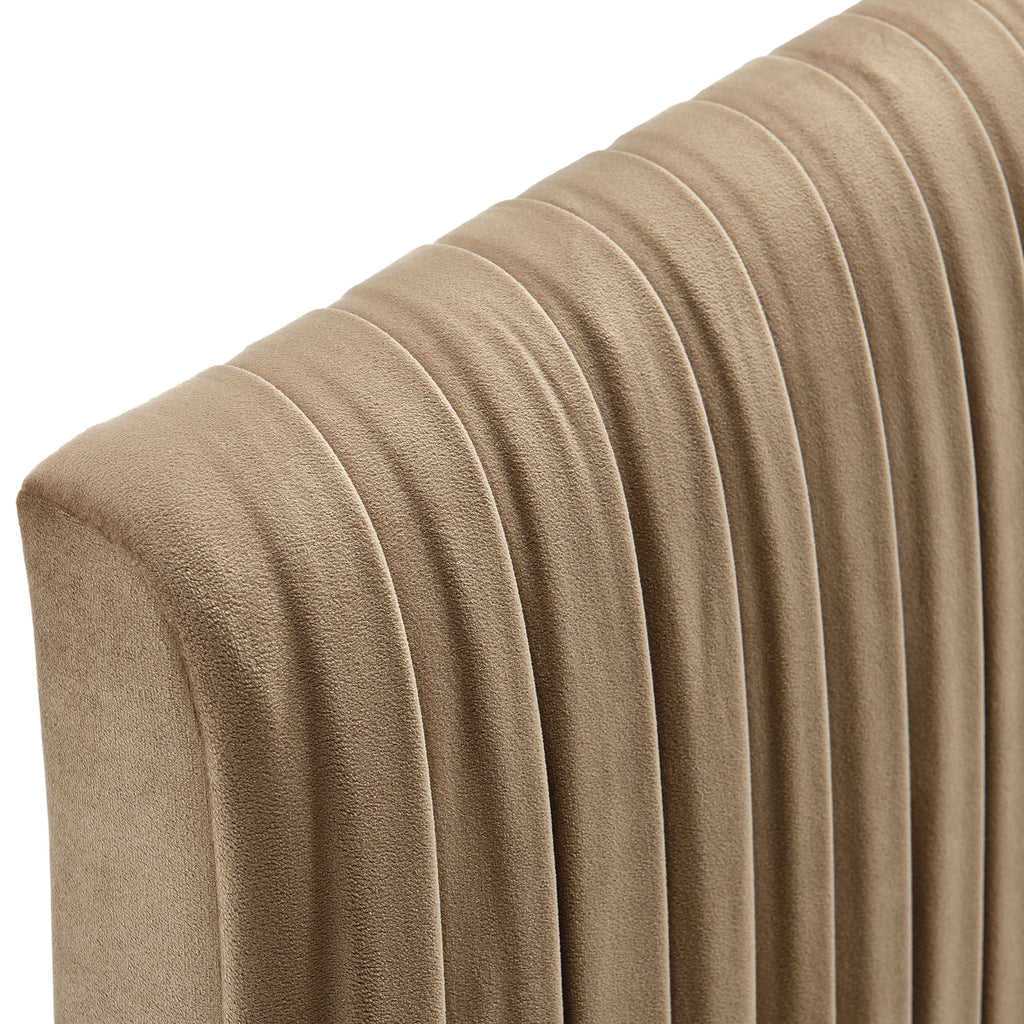 Eloise Stain-Resistant Performance Velvet Queen Headboard - Taupe