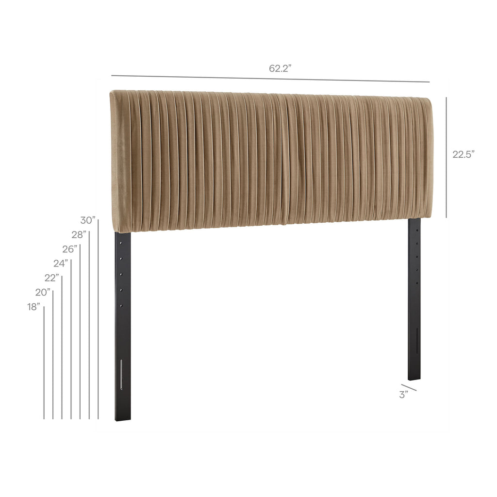 Eloise Stain-Resistant Performance Velvet Queen Headboard - Taupe