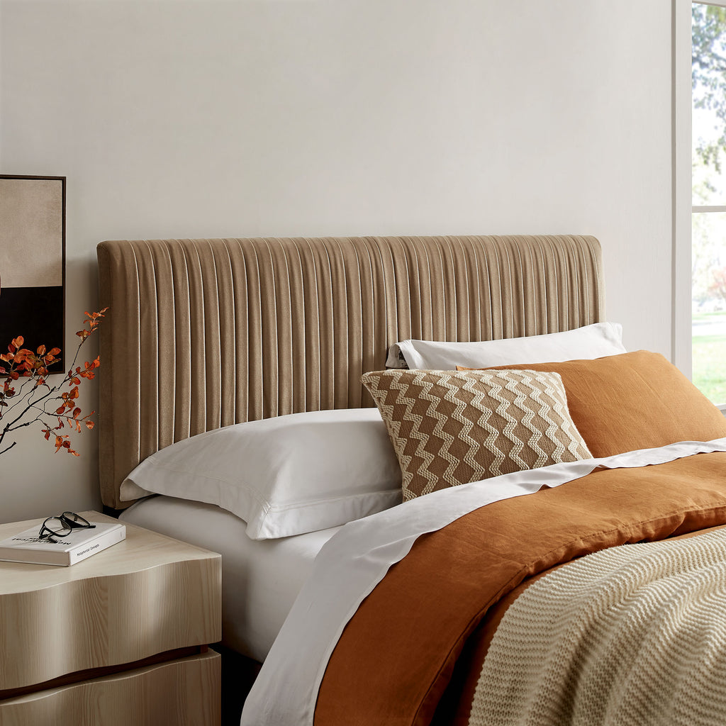 Eloise Stain-Resistant Performance Velvet King Headboard - Taupe