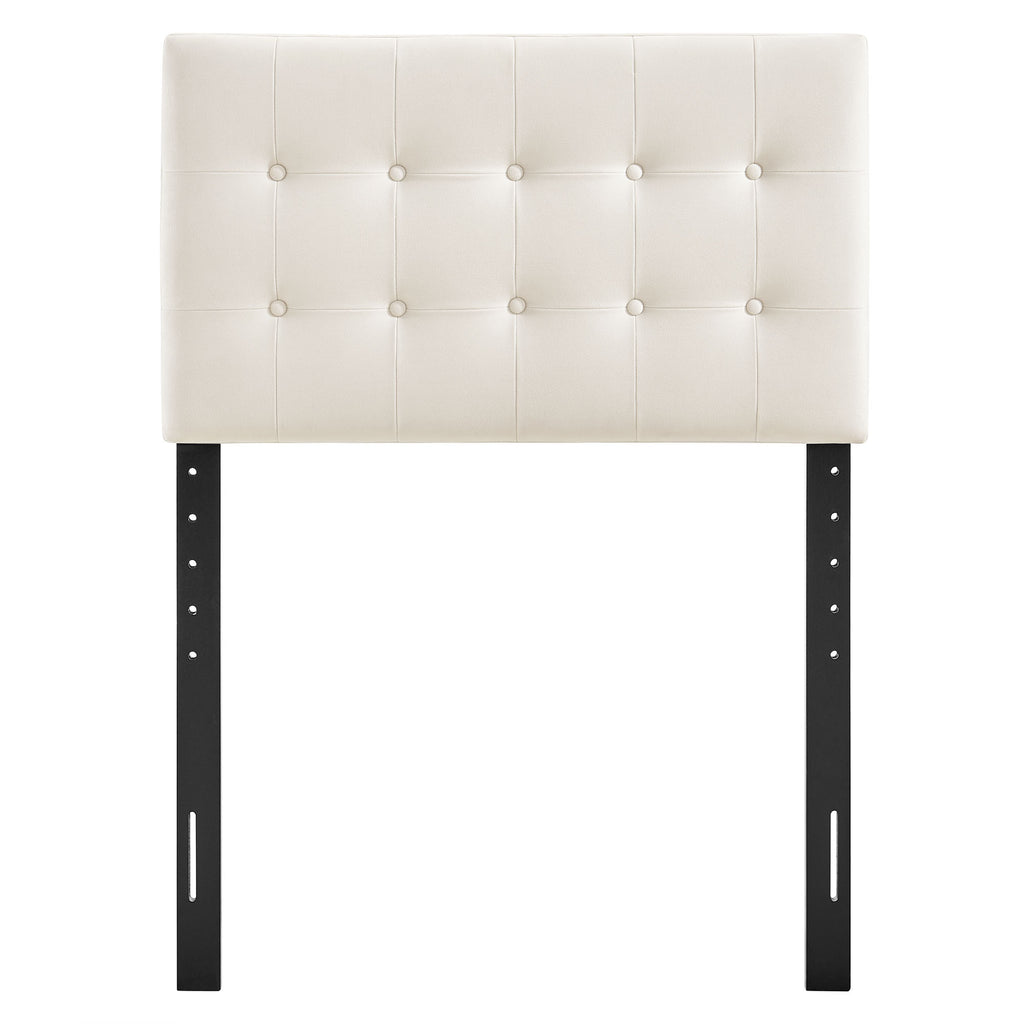 Emily Stain-Resistant Performance Velvet Twin Size Headboard - Alabaster