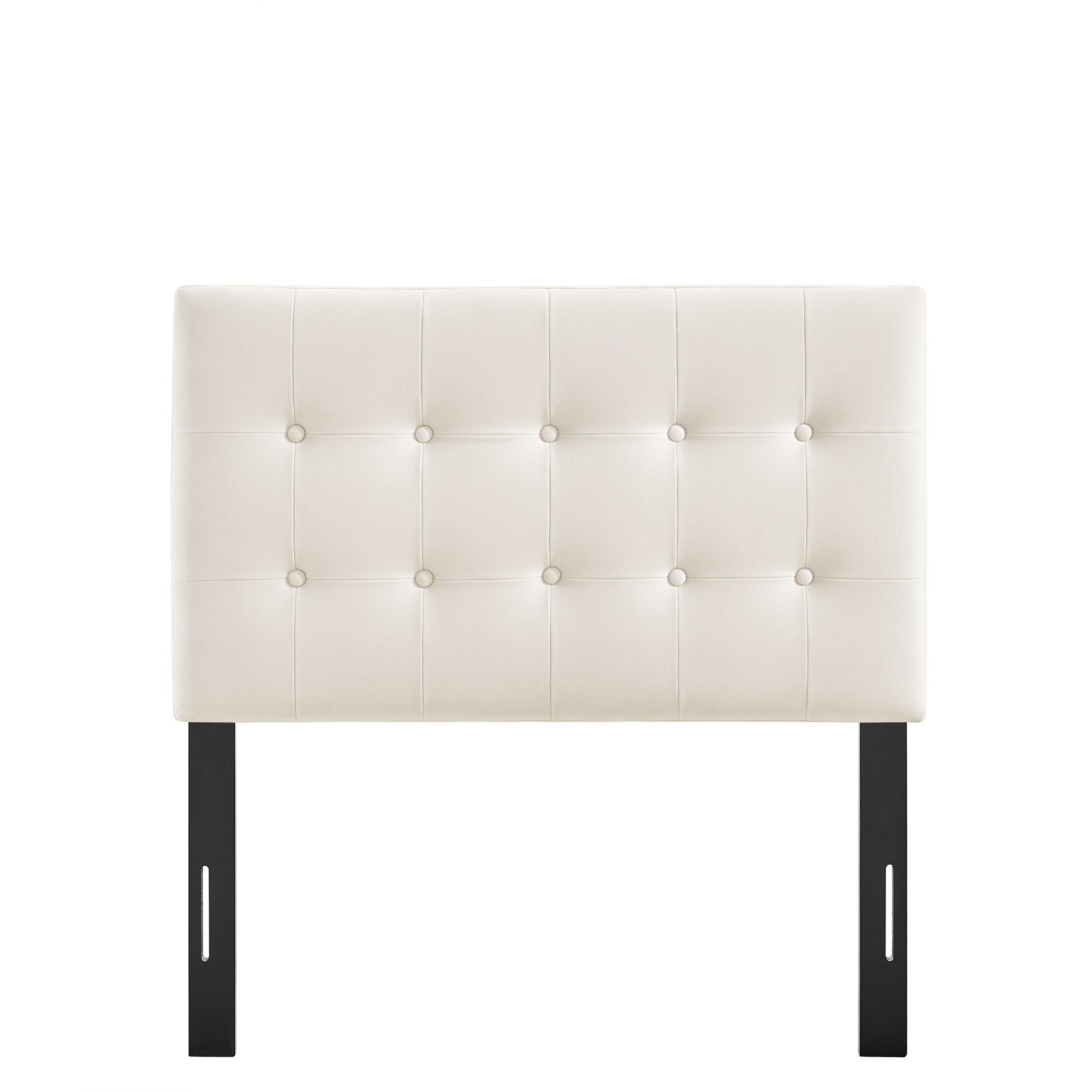 Emily Stain-Resistant Performance Velvet Twin Size Headboard - Alabaster