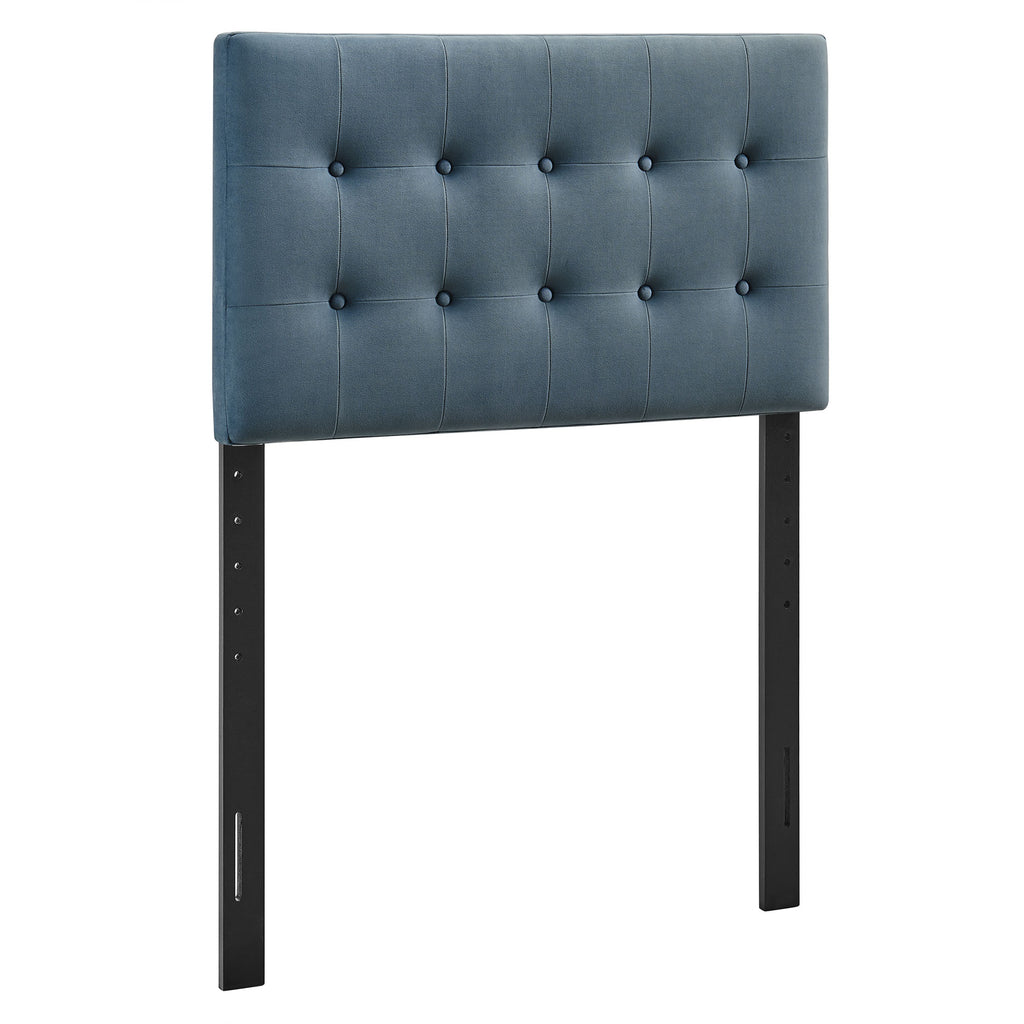 Emily Stain-Resistant Performance Velvet Twin Size Headboard - Cadet Blue