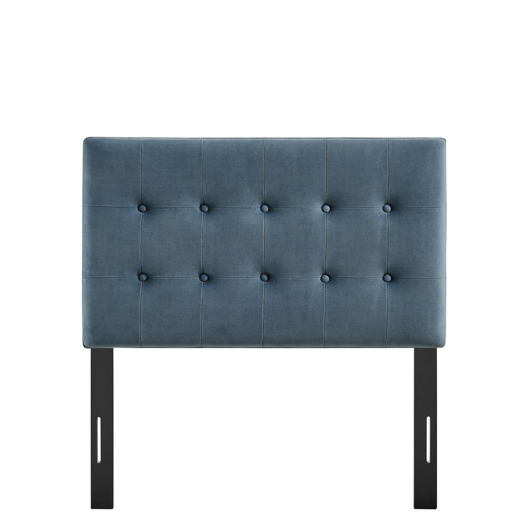 Emily Stain-Resistant Performance Velvet Twin Size Headboard - Cadet Blue