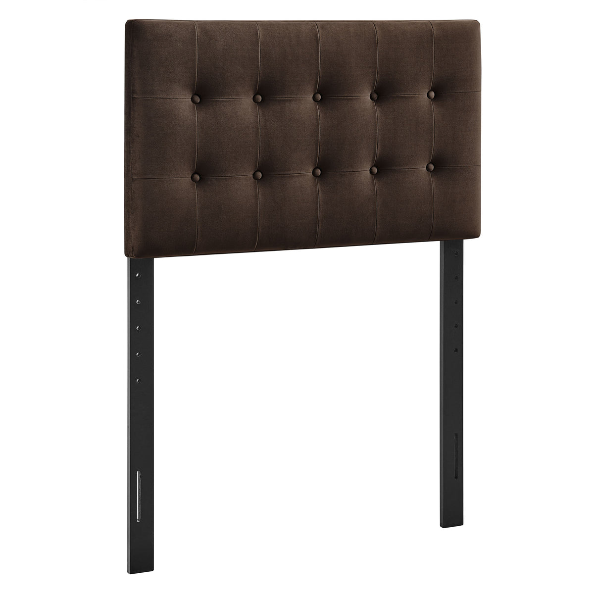 Emily Stain-Resistant Performance Velvet Twin Size Headboard - Chocolate Brown