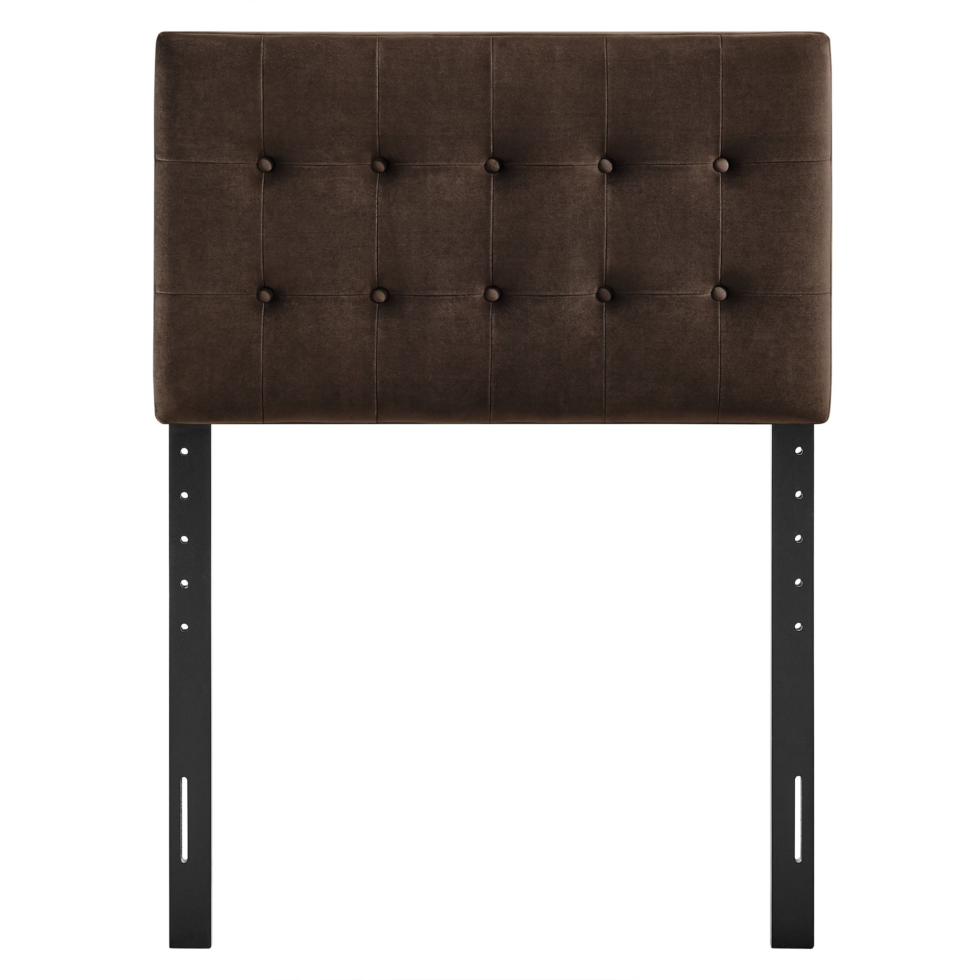 Emily Stain-Resistant Performance Velvet Twin Size Headboard - Chocolate Brown
