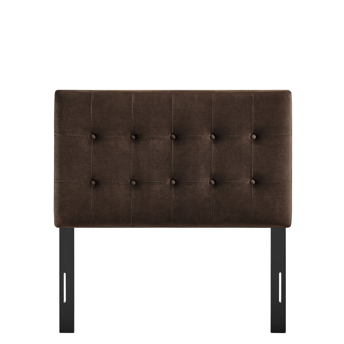 Emily Stain-Resistant Performance Velvet Twin Size Headboard - Chocolate Brown