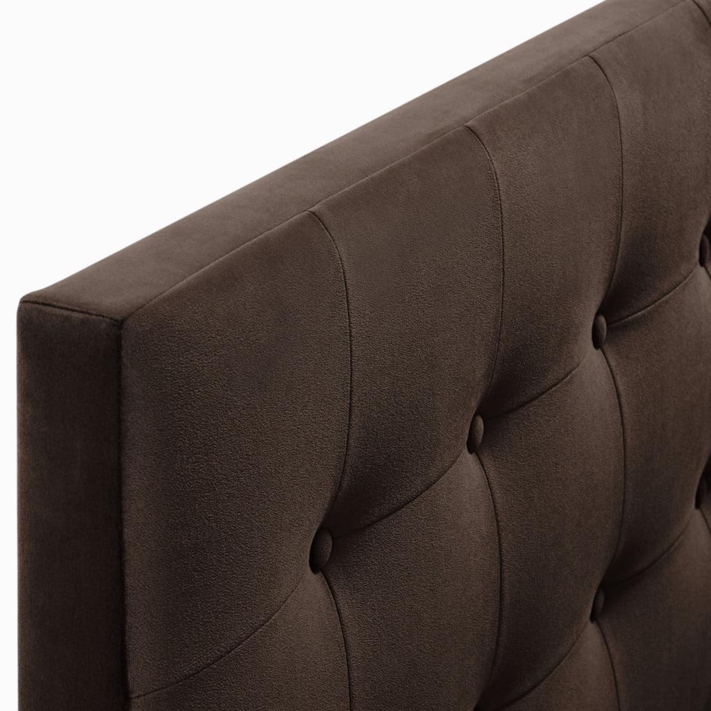 Emily Stain-Resistant Performance Velvet Twin Size Headboard - Chocolate Brown