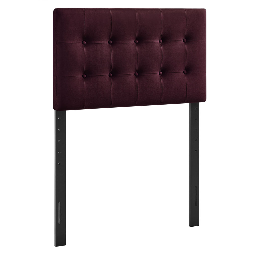 Emily Stain-Resistant Performance Velvet Twin Size Headboard - Mulberry