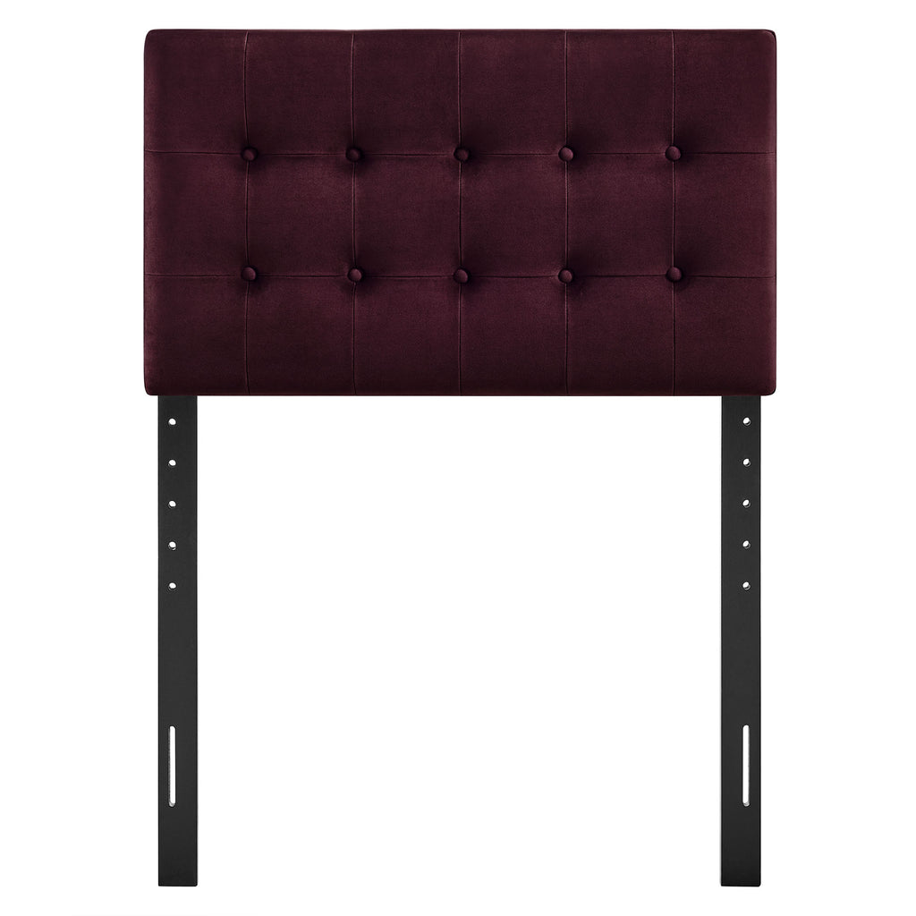 Emily Stain-Resistant Performance Velvet Twin Size Headboard - Mulberry