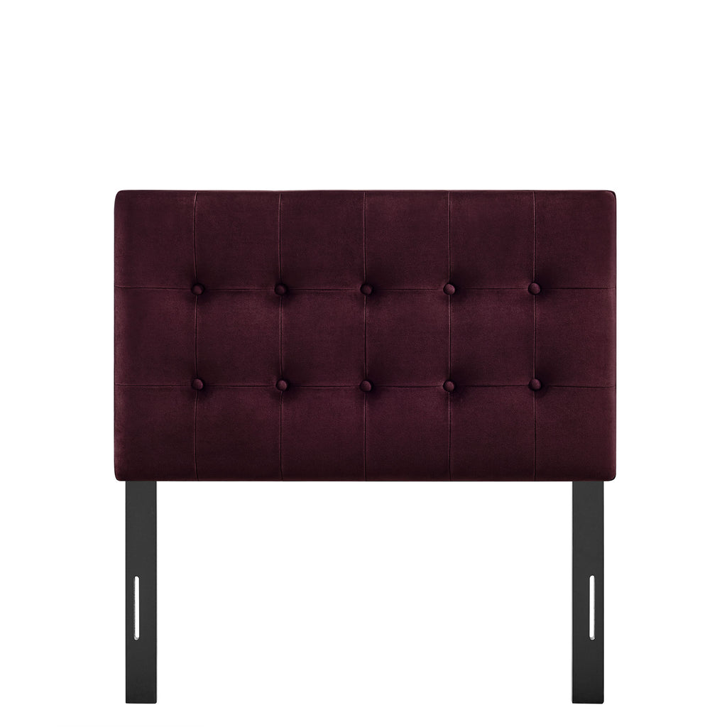 Emily Stain-Resistant Performance Velvet Twin Size Headboard - Mulberry