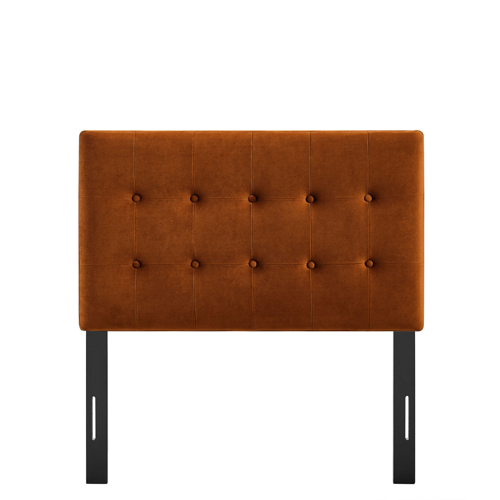 Emily Stain-Resistant Performance Velvet Twin Size Headboard - Rust