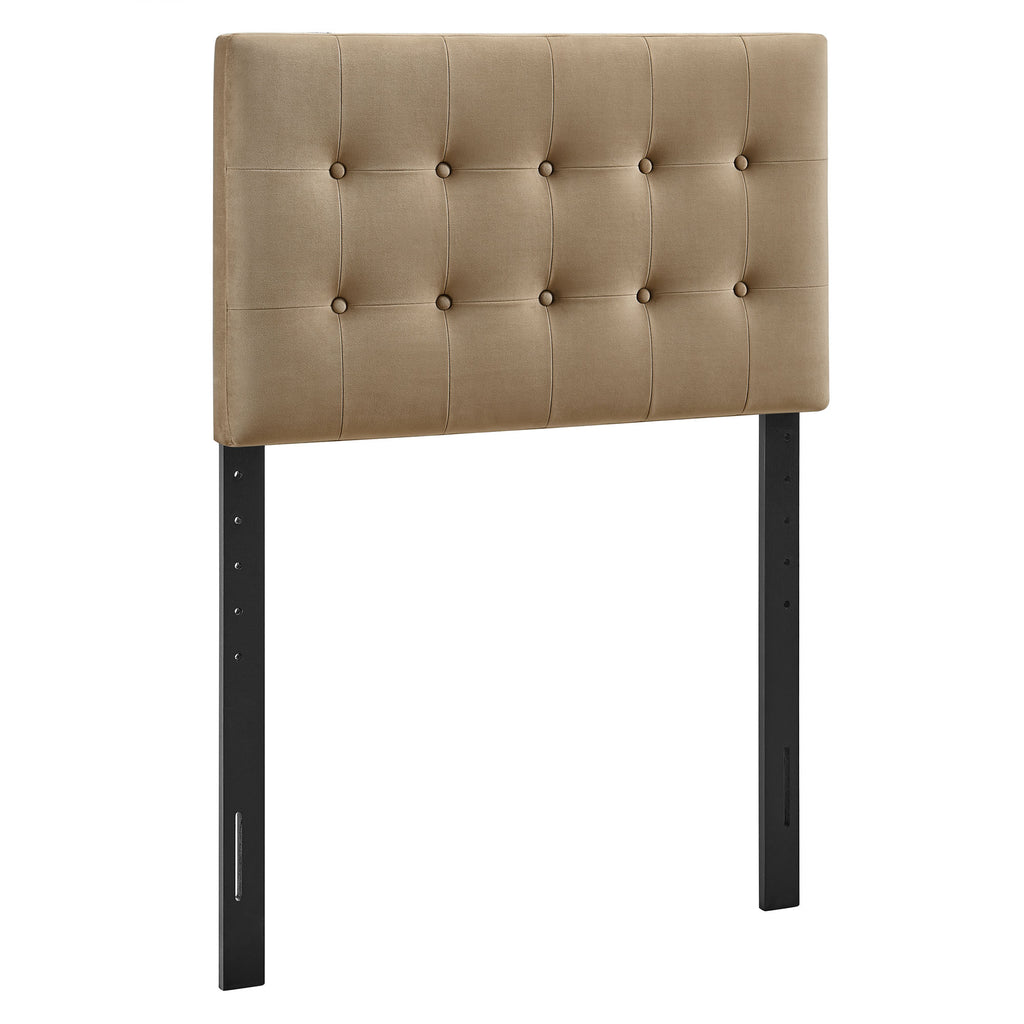 Emily Stain-Resistant Performance Velvet Twin Size Headboard - Taupe
