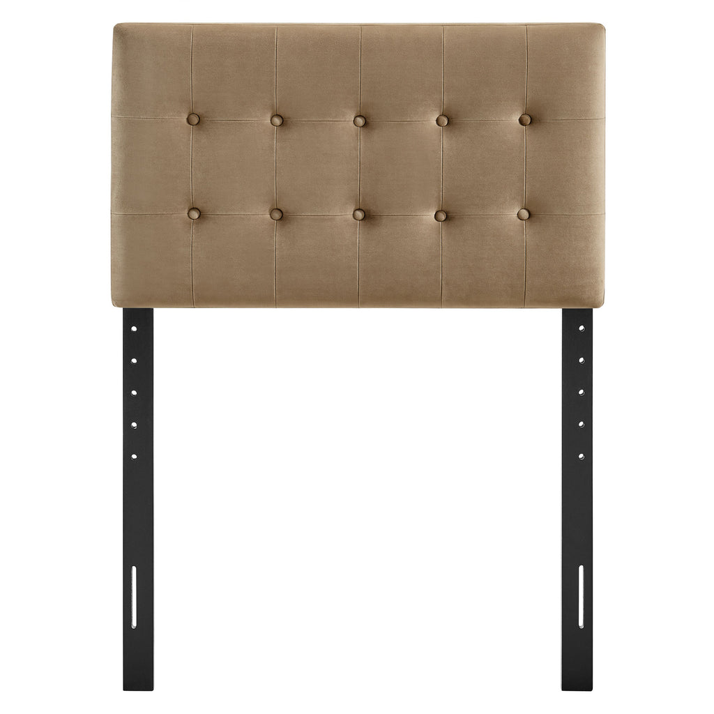 Emily Stain-Resistant Performance Velvet Twin Size Headboard - Taupe