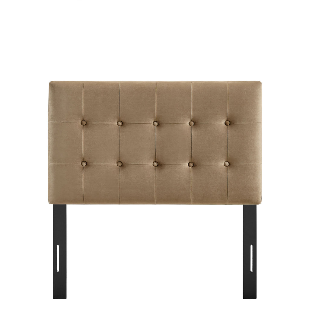 Emily Stain-Resistant Performance Velvet Twin Size Headboard - Taupe