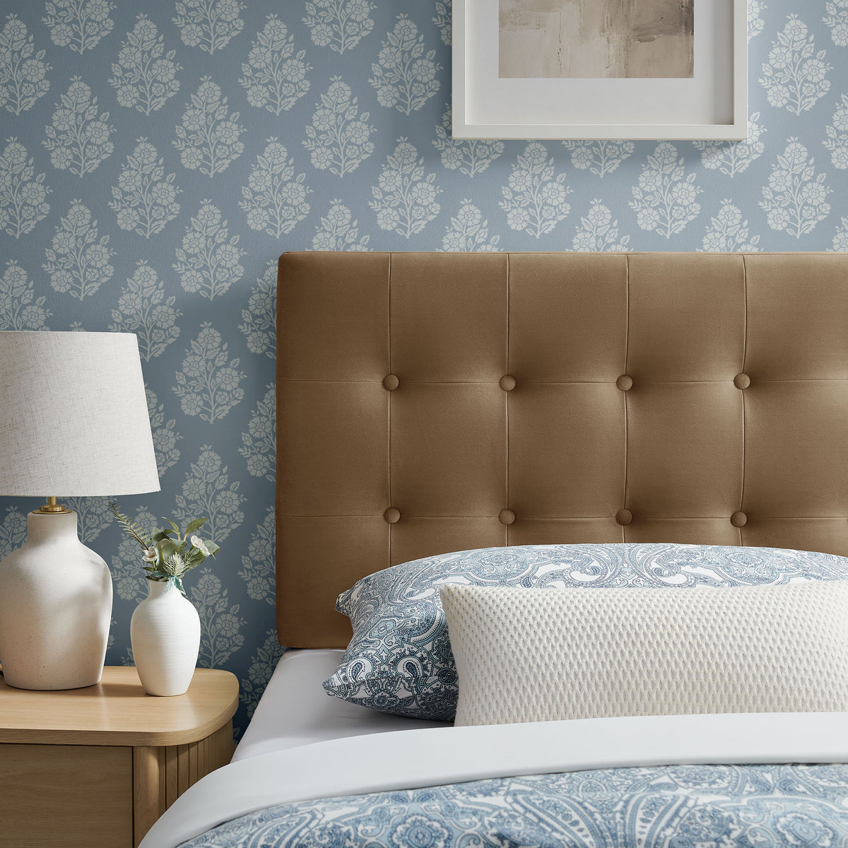 Emily Stain-Resistant Performance Velvet Twin Size Headboard - Taupe
