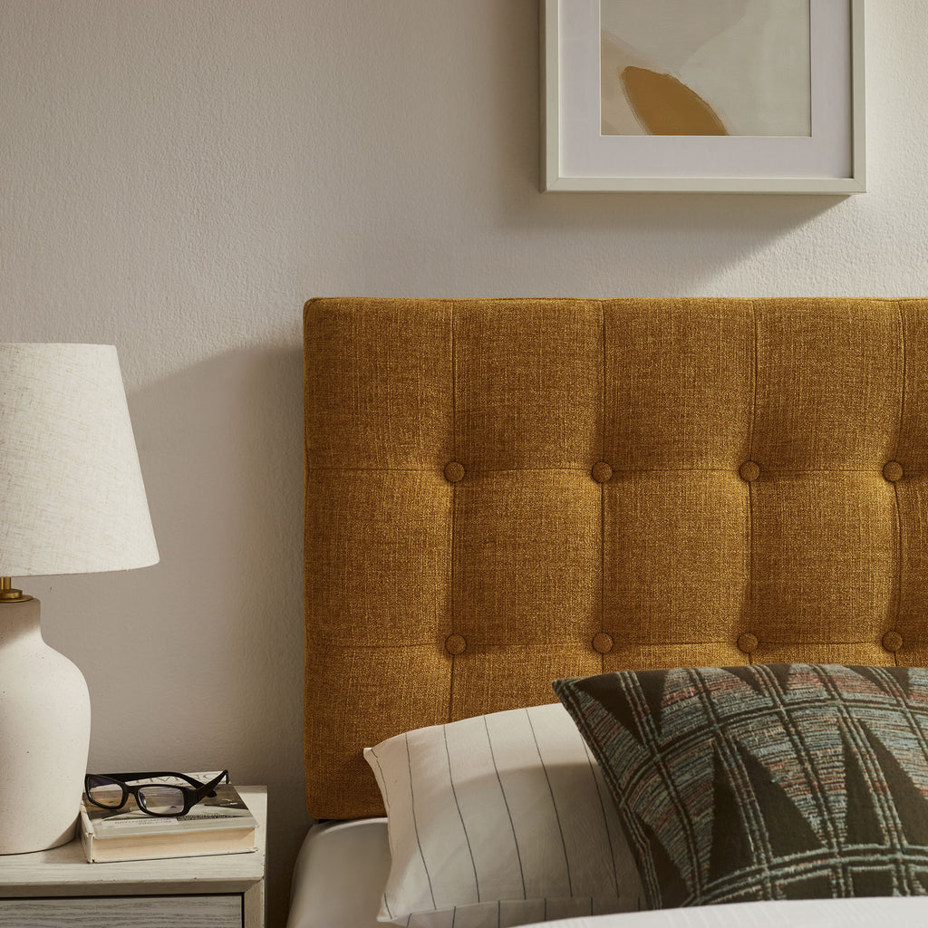 Emily Fabric Upholstered Twin Size Headboard - Copper