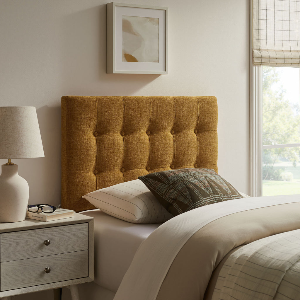 Emily Fabric Upholstered Twin Size Headboard - Copper