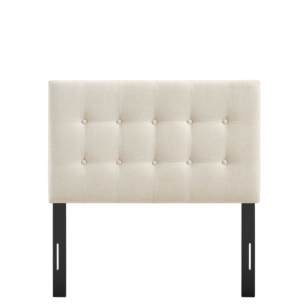 Emily Fabric Upholstered Twin Size Headboard - Ecru