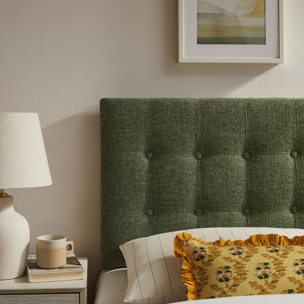 Emily Fabric Upholstered Twin Size Headboard - Foliage