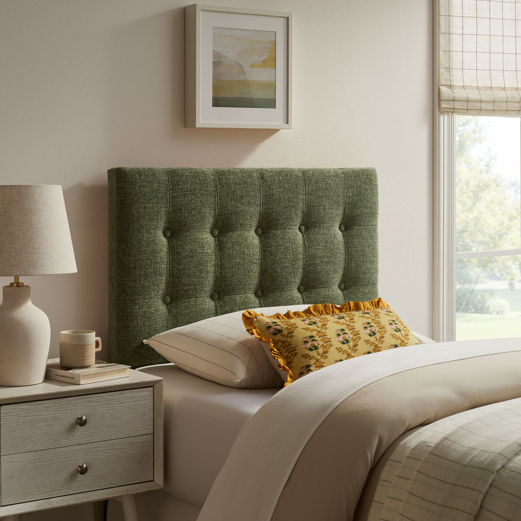 Emily Fabric Upholstered Twin Size Headboard - Foliage
