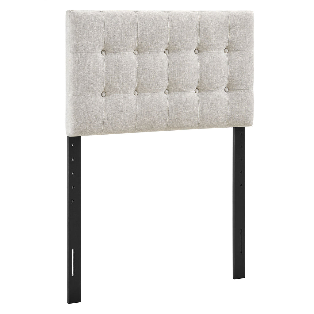 Emily Fabric Upholstered Size Headboard - Linen — Linen Twin