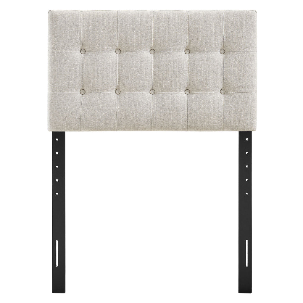 Emily Fabric Upholstered Twin Size Headboard - Linen