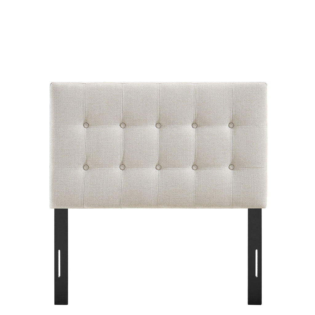 Emily Fabric Upholstered Twin Size Headboard - Linen