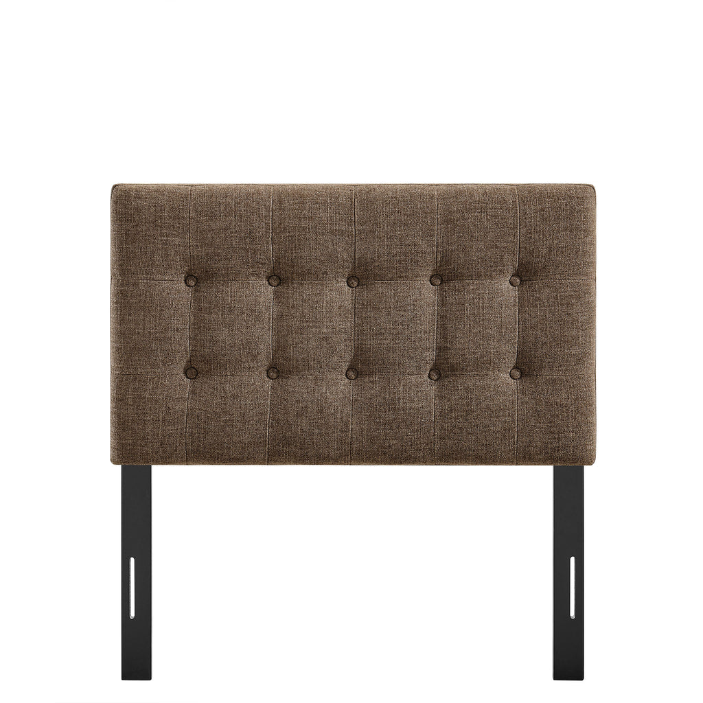 Emily Fabric Upholstered Twin Size Headboard - Mocha