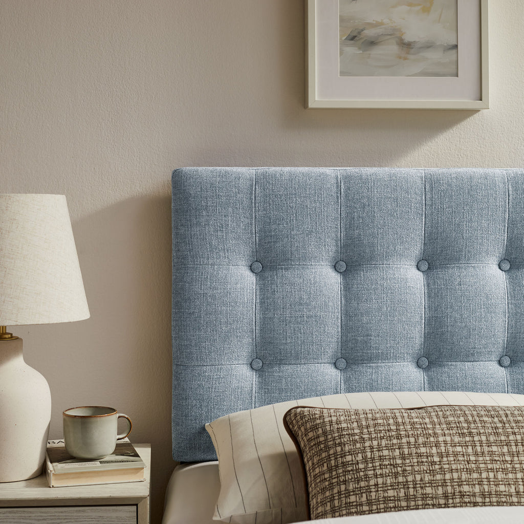 Emily Fabric Upholstered Twin Size Headboard - Sky Blue
