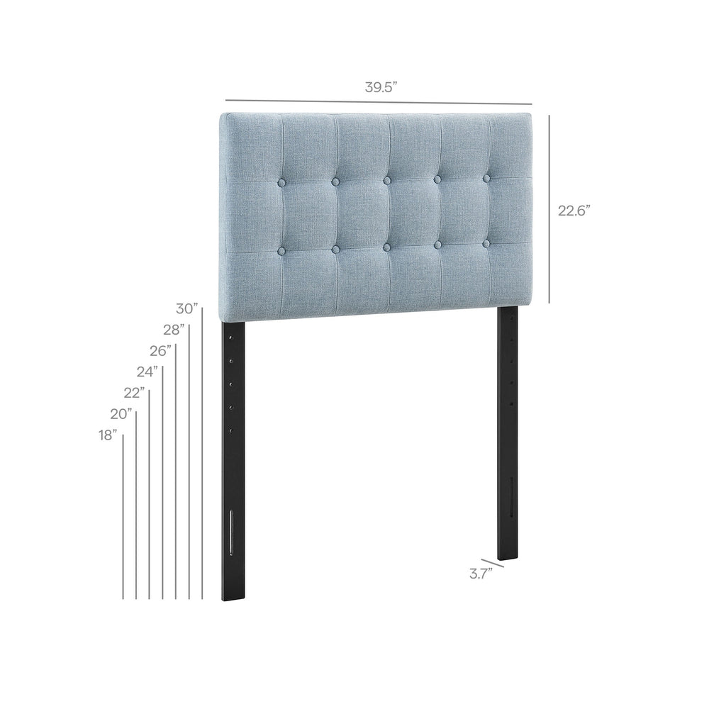 Emily Fabric Upholstered Twin Size Headboard - Sky Blue
