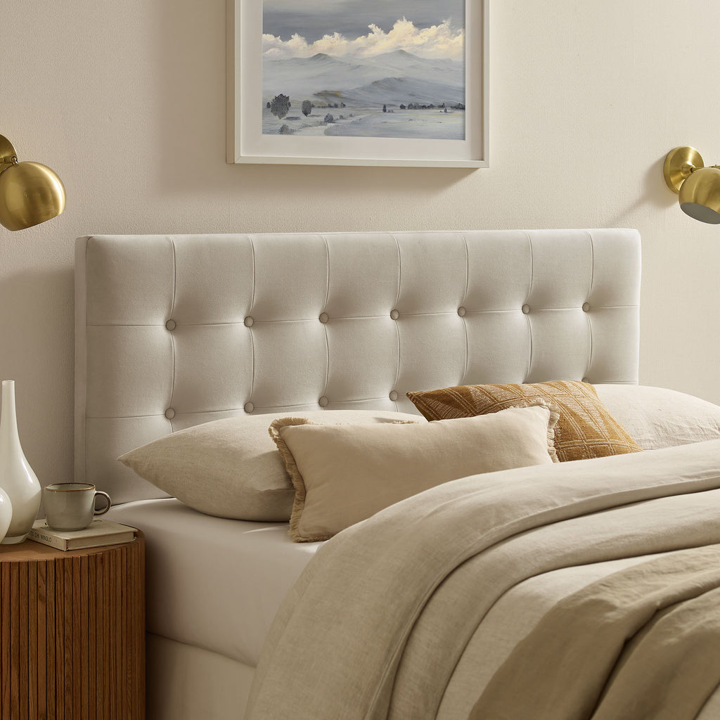 Emily Stain-Resistant Performance Velvet Full Size Headboard - Alabaster