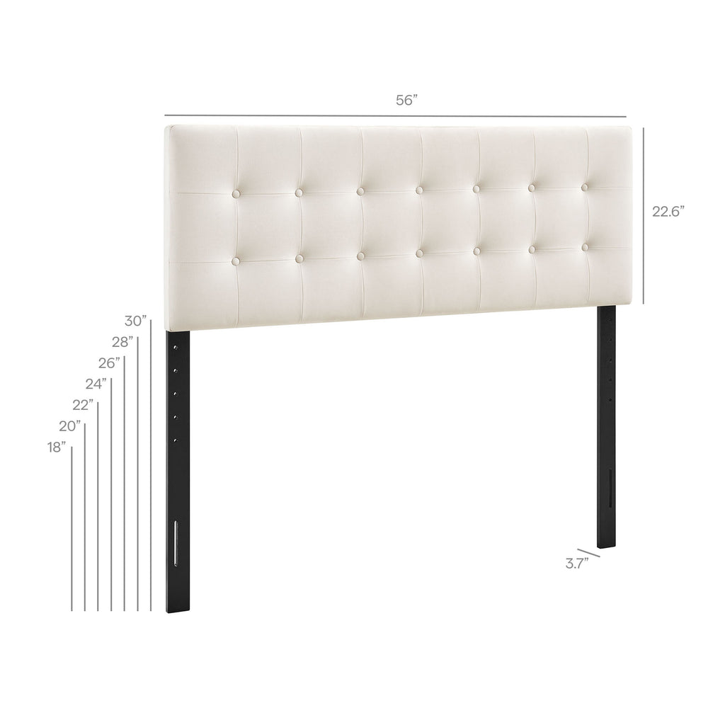 Emily Stain-Resistant Performance Velvet Full Size Headboard - Alabaster