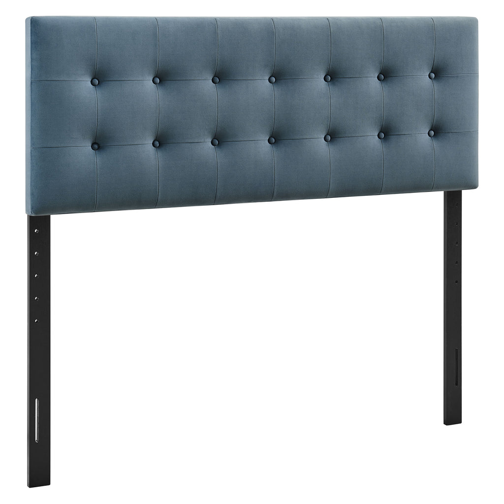 Emily Stain-Resistant Performance Velvet Full Size Headboard - Cadet Blue
