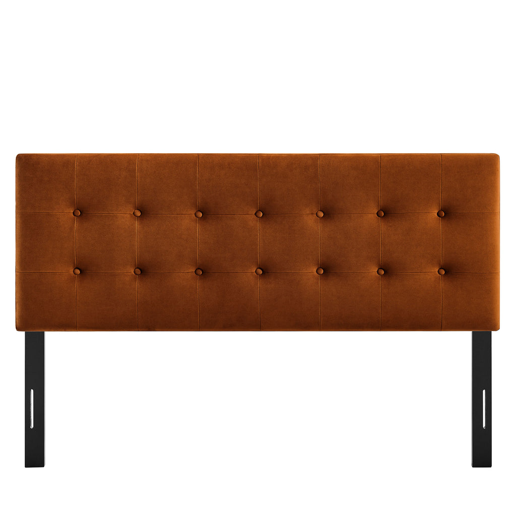 Emily Stain-Resistant Performance Velvet Full Size Headboard - Rust