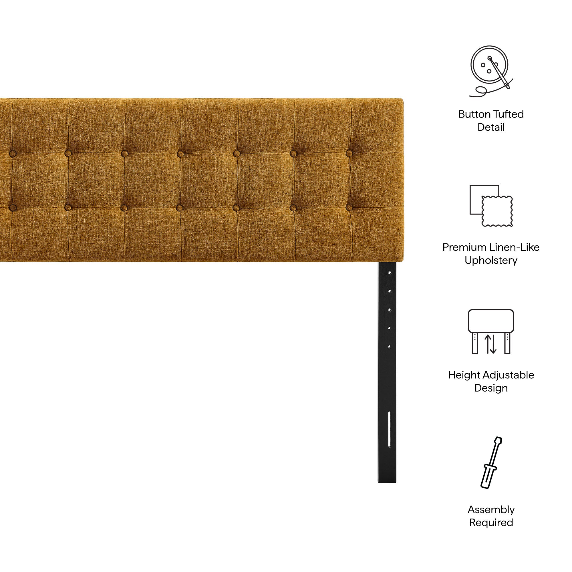 Emily Fabric Upholstered Full Size Headboard - Copper